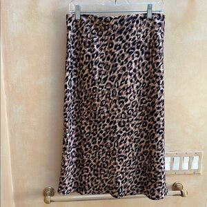 Gerard Darel Leopard Print Midi Skirt